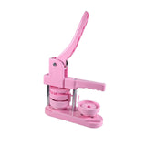 ( pink) Round Button Maker Pin Button Maker Machine Badge Button Press with 100Pcs Covers Button Paper and Film for Badge Pin   pink