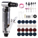 1/4 Inch 90 Degree Grinder Micro-Air Die Grinder Tool Kit Polisher Mill Engraving Machine with Sanding Discs Kit