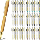 48pcs WoodenTwist Pen Kit 7mm Slim Pen Kit Twist Pen Set with Replacement Lathe DIY Copper Pen Making Office Supplies C