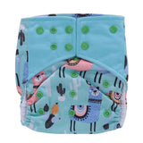 Reusable Baby Pocket Cloth Diaper Printed Washable Infant Nappy Adjustable Size Cloth NappyAlpaca