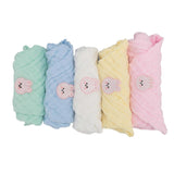 5PCS Cotton Kids Face Towels Good Absorbent Skin Friendly Reusable Soft Hand Drool Towels Rabbit
