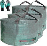 2025 Latest Model Professional 3-Pack 63 Gallon Lawn Garden Bags Reusable Patio