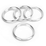 2025 Latest Model 4pcs Car Console Air Outlet Ring Aluminium Alloy Silver Trim