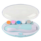 Safe Baby Nail Clipper Trimmer Toes & Fingernails Electric Grinding Polish Device Blue