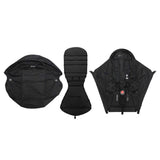 (Black) Comfortable Baby Strollers Sit Mattress Sitting Pocket & Sunshade Cover Set with Rear Zippered Pocket for Yoyo 2/3  Black