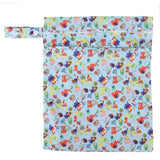 Portable Double Layer Baby Diaper Storage Bag Waterproof Outdoor Paper Diaper Bag(BlueAnimal )