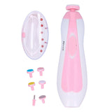Baby Electric Nail Trimmer Kit LED Light Safe Newborns Nail File Clipper for 0?3 Years Old KidPink