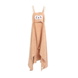 Hooded Baby Bath Towel Water Absorption Coral Fleece Cartoon Soft Infant Bath Towel Brown