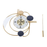 Wall Clock for Living Room Decor with Swinging Gold Pendulum Easy Reading Stainless Steel Alloy Modern Decorative Wall Clock