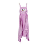 Hooded Baby Bath Towel Water Absorption Coral Fleece Cartoon Soft Infant Bath Towel Purple