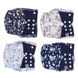 4 Pcs Reusable Cloth Diapers Easy to Set Up Washable Newborn Diapers for Girls Boys Bayies