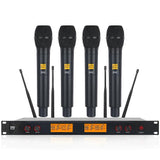 (US Plug) XTUGA A400-H Professional 4-Channel UHF Wireless Microphone System with 4 Handheld Microphone