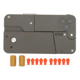 Soft Ball Shooting Toy Foldable Phone Shaped Long Range Ball Shooting Game Toy for Kids Sand Color