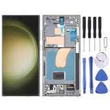 (Green) For Samsung Galaxy S23 Ultra 5G SM-S918B EU Edition 6.78 inch OLED LCD Screen Digitizer Full Assembly with Frame