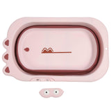 Baby Bath Tub Large Capacity Stable Support Prevent Slipping Collapsible Bathtub L Size Pink