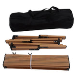 Portable Camping Side Table with 3 Legged Support Lightweight Wood Color Roll Up Top Folding Table for Hiking Travel