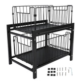 Under Sink Organizer Iron 2 Tier Pull Out Spice Rack Countertop Storage Shelf for Kitchen Bathroom Cabinet