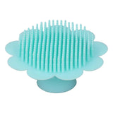 Baby Massage Silicone Bath Brush Soft Relieve Fatigue Sunflower Shape Hair Cleansing Gentle Exfoliator Brush Green