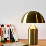 E14 LED Metal Mushroom Table Lamp Bedroom Decorative Table Lamp EU Plug, Size:L L Gold