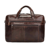 Men Retro Oil Wax Leather Handbag 17 Inch Computer Bag Shoulder Diagonal Briefcase
