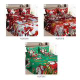 Christmas Santa Bedding Set Polyester 3D Printed Duvet Cover + 2pcs Pillowcases + Bed Sheet Set Christmas Bedroom Decorations--Queen Size