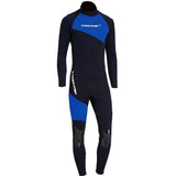 Full Body Wetsuits 3mm Neoprene Long Sleeve Back Zip for Diving L Blue