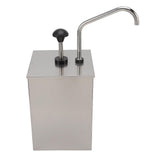 Hand Press Syrup Dispenser - 4L Soy Sauce Pump Dispenser Station Stainless Steel Single Head Condiment Dispenser Syrup Pressing Pump
