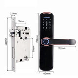 WAFU Tuya Fingerprint Lock Indoor Electronic Lock Smart Fingerprint Password Card Mechanical Key Touchscreen Keypad Door Lock for Home Hotel Office D