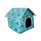 (blue) Outdoor Stray Cat Shelter Windproof Portable Foldable Weatherproof Pet House yellow