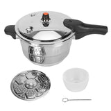 Pressure Cooker with Steaming Rack Stainless Steel Pressure Canner Compatible with Gas Induction Cooker 5L 22cm / 8.7in Inner Diameter