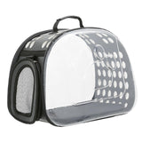 (black) Pet Carrier PVC Hard Shell Outdoor Use Pet Carrier Bag for Pets Walking Dogs black