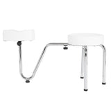Adjustable PU Leather Tattoo Leg Arm Rest Pad Pedicure Foot Stool Chair White