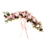 2xArtificial Silk Peony Door lintel Flower Mirror Flower Garland Pink