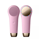 Cold &amp; Heat Red/Blue LED Light Electric Powered Facial Cleaning Brush for Face Exfoliating Deep Cleansing Sonic Facial Scrubber
