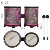 mounchain Indian Decal Bongo Drum with 2 Pcs Drumsticks for Percussion Instruments Parts Instruments Accessories