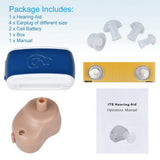 K80 Ear Hearing Aid Sound Amplifier with Ear Wax Spoon Cleaning Brush Battery Storage Case for Adults & Seniors