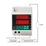 AC80-300V 100A Digital Energy Meter DIN Rail Multimeter Electric Power Meter kWh Meter AC Voltage Current Power Factor Tester