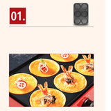 220V Electric Food Cooking Machine Non-stick Multicooker Home Appliance Electric Hot Pot Frying Pan For Breakfast With 4 Plates