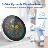 Tuya WiFi Intelligent Weather Clock 3-Day Weather Forecast Weather Station Wireless Thermometer Hygrometer LCD Display 3 Sensors