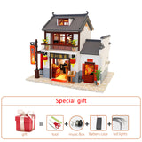 Diy Dollhouse Kit Miniature Building Wooden House Model Japanese-style Sushi Shop Kids Toys Adult Gift Big Doll House Furniture