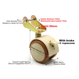 4Pcs 2'' Furniture Crib Swivel Casters Cabinet Clamp with Brake Wheels Nylon Furniture support leg for Chairs Baby Bed Trolley