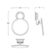 Practical Easy Install Stainless Steel Cosmetic Bath Mirror Free Punch Powerful Suction Cup Make Up 360 Rotation Detachable