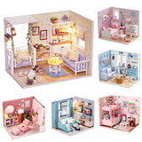 CUTEBEE Doll House DIY Miniature Dollhouse Model Wooden Toy Furnitures Casa De Boneca Dolls Houses Toys Birthday Gift H012