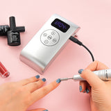 2-IN-1 Nail Drill Pen &amp; Mini Nail Dryer Portable Power Bank 35000RPM Manicure Nail Polisher Red Light Fast Drying LED Nail Lamp