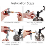 Homebrew CO2 Charger Kit, 0-60PSI CO2 Regulator Portable Mini Keg CO2 Charger 7/16" Regulated For Home Brewing Beer Accessories