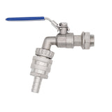 Beer &amp; Wine Stainless Weldless Quick Disconnect Ball Valve Kit 1/2"NPT Homebrew Mash Tun Boil Kettle HLT Ball Valve Replacement