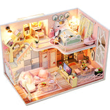 CUTEBEE DIY DollHouse Miniature Doll House With Furniture Kit Wooden House Miniaturas Toys For Children New Year Christmas Gift