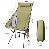 Outdoor Camping Chairs Ultralight Folding Moon Chair Hiking Travel BBQ Chair High Load 150kg Beach Oxford Cloth Fishing Chair