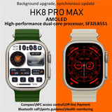 Smart Watch HK8 Pro Max Ultra 49mm AMOLED Screen Series 8 Compass NFC High Refresh Rate Men Women Sport Smartwatch