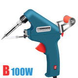 60W 100W Heat Solder Gun Soldering Iron Electric Gun Welding Solder Wire Kit Tin Feeding Repair Tool Rework Station Blue